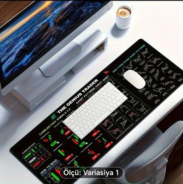 Mauslar: “The Genius Trader” treydinq mouse padi - Geniş səth: qara fonda — 6