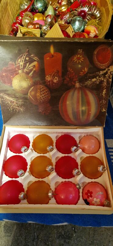 Yeni il oyuncaqları və bəzəkləri: Елочные игрушки стеклянные ссср и гдр маленкие по 2аз круглые по 3аз — 16