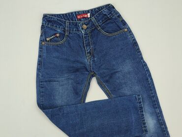 flanelowe spodnie: Jeans, 9 years, 128/134, condition - Good