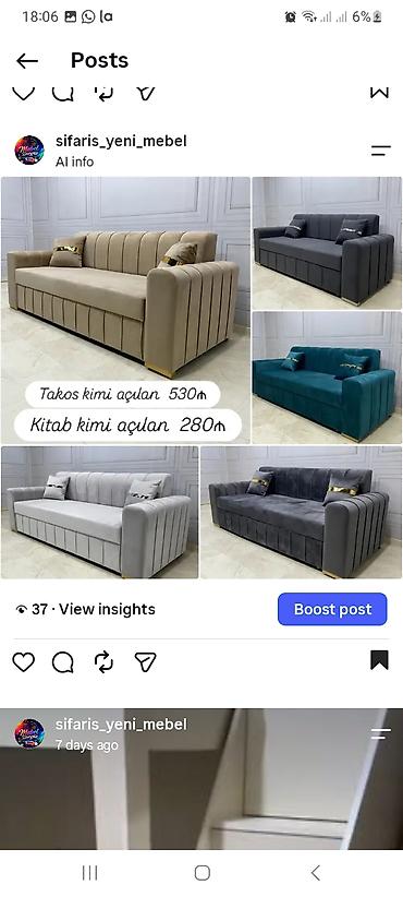 Modern dizaynlı açılan divanlar - Model: Zolaqlı armrestli, düz lalafo.az -da Modern dizaynlı açılan divanlar - Model: Zolaqlı armrestli, düz