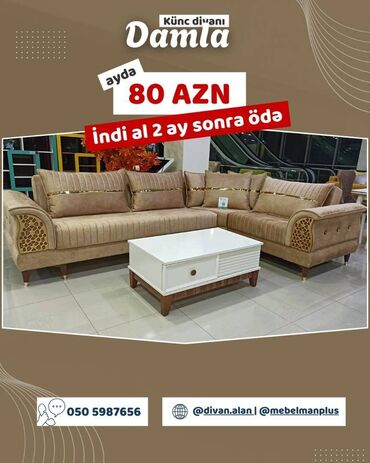 Divanlar: Künc divan, Yeni, Açılan, Bazalı, Parça, Çatdırılma yoxdur — 21