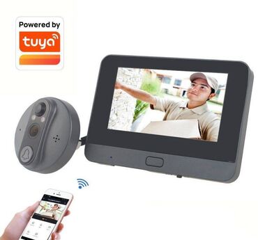 Видеонаблюдение: Wifi Видеоглазок USmart R9 Tuya + монитор Бесплатная доставка по