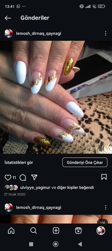 Manikür, pedikür: Manikür, Dırnaqların dizaynı, Evə gəlməklə — 8