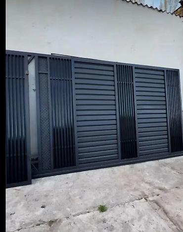 Распашные ворота: Металлические въездные ворота с калиткой. - Материал: сталь/металл — 8