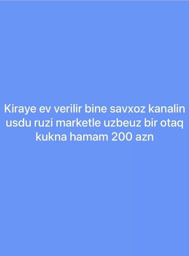 emlak az xezer rayonu bine qesebesi südcülük savxozu: 50 kv. m, 1 otaqlı