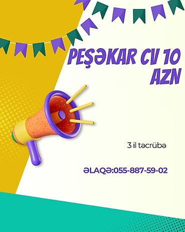 derzi iş: Xidmət: Peşəkar CV hazırlanması - Qiymət: 10 AZN - Təcrübə: 3 il — 1