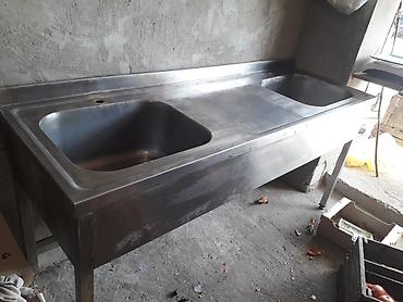 Nerjaveykalar: Paslanmayan poladdan iki gözlü sənaye tipli lavabo-masa - Material — 2