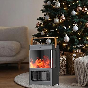 istilik radiatorlari: Elektrik kamin Simulyasiya edilmiş alov effekti: Məhsul real alov — 6