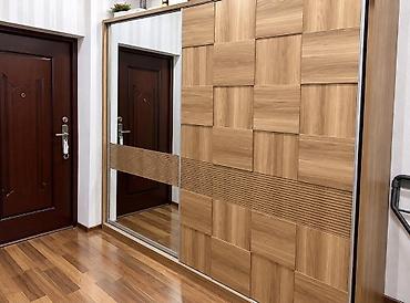 qoz: Güzgülü sürgülü şkaf - Material: taxta teksturalı laminat panel — 1