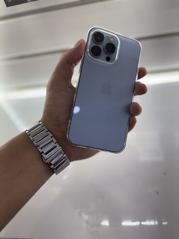 купить бу ноутбук в бишкеке: IPhone 13 Pro, 128 ГБ, Голубой, Защитное стекло, Чехол, 77 %