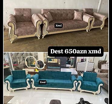 isti su: Klassik üslubda salon mebel dəsti - Tərkib: 3 nəfərlik divan + 2 ədəd — 1