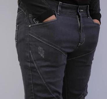 Farmerke: Muške motociklističke farmerke – tamno siva - Kroj sa ojačanjima i — 11