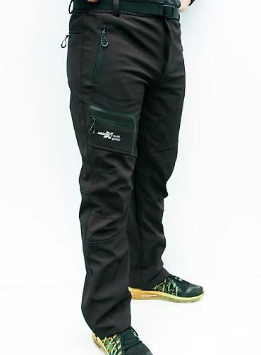 Trenerke: Muške planinarske/trekking pantalone – crne - Softshell materijal — 5