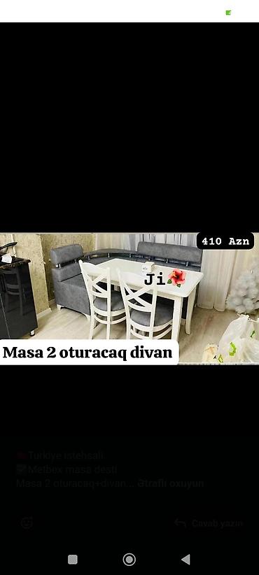 divan 150: Mətbəx masa dəsti – Türkiyə istehsalı. Dəst tərkibi: - Masa - 2 ədəd — 7