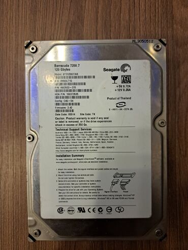 куплю ноутбук: Внутренний Жёсткий диск (HDD) Seagate, < 120 ГБ, 7200 RPM, 3.5", Б/у