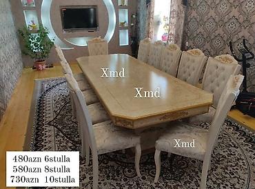 Ev və bağ: Qonaq otağı üçün, Yeni, Açılmayan, Dördbucaq masa, 6 stul — 3