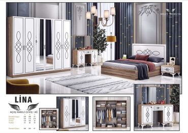 Кухонные гарнитуры: Двуспальная кровать, Шкаф, Трюмо, 2 тумбы, Турция, Новый