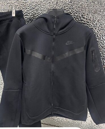найк теч флиск: Эркектердин толстовкасы, M (EU 38), Nike, Колдонулган, түсү - Кара, Өзү алып кетүү, Акылуу жеткирүү
