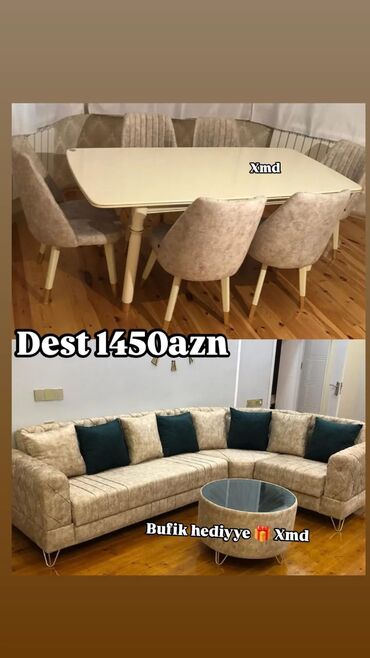 стол для совещаний: Yeni, Künc divan, Qonaq otağı üçün, Açılan