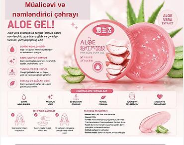 Məhsul: iLIFE Pink Aloe Vera Gel Aloe vera ekstraktı ilə zəngin