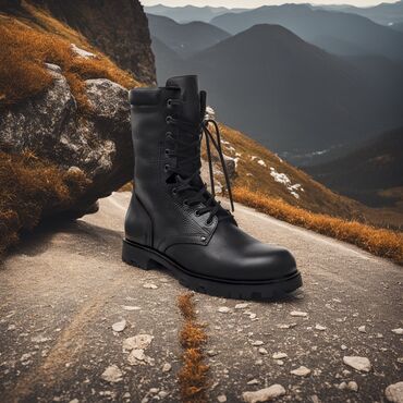 черные мужские ботинки: Берцы кожаные демисезонные модель 7-003NR