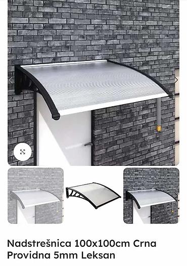 debelo cebe: Nadstrešnica 100x100cm Crna Providna 5mm Leksan PVC Nadstrešnica — 1