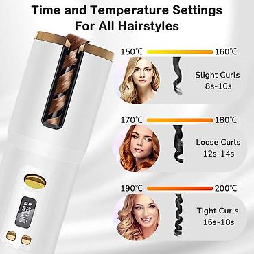 tx6 tv box: Avtomatik Saç Buruq Aparatı – LCD displeyli, USB ilə yüklənən, tam — 5