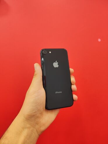 Apple iPhone: IPhone 8, 64 GB, Qara, Zəmanət, Barmaq izi, Simsiz şarj