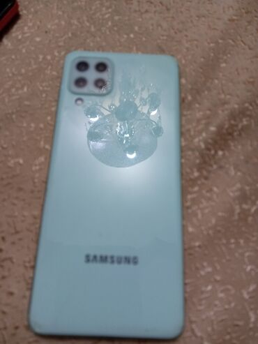 samsung ekranları: Samsung Galaxy A22, 64 GB, rəng - Mavi, Qırıq, Sensor, Barmaq izi