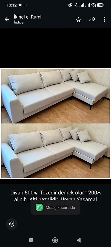 Divan 500₼ .Tezedir demek olar 1200₼ alinib .Alti bazalidir .Unvan