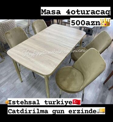 Masalar və oturacaqlar: Qonaq otağı üçün, Yeni, 4 stul, Türkiyə