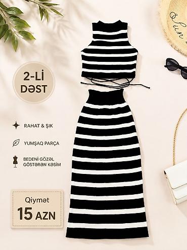 Qadın geyimləri üçün 3 fərqli model təqdim olunur: 1. **2-li dəst** - lalafo.az -da Qadın geyimləri üçün 3 fərqli model təqdim olunur: 1. **2-li dəst** -