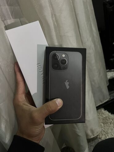 чихол на телефон: IPhone 13 Pro, Жаңы, 256 ГБ, Black Titanium, Куту