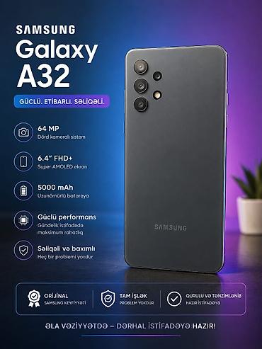 samsung a43: Samsung Galaxy A32, 128 GB, rəng - Qara, Barmaq izi, Face ID — 1