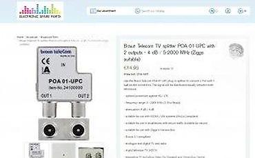 Aksesoari za TV i video: Braun teleCom POA 01-UPC – push-on IEC razdelnik (splitter) - Model — 11