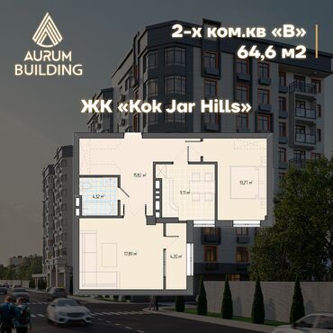 вагонка дом: 2 комнаты, 64 м², 3 этаж