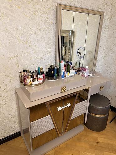 mdf panel: Vizaj/Make-up masası və güzgü dəsti - Zərif klassik-modern dizayn — 1