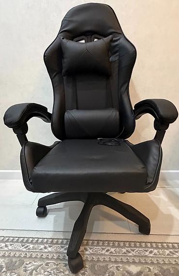 office table: Офисное кресло, Новый, С колесиками, цвет - Черный, Экокожа, Самовывоз — 3