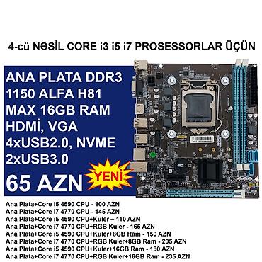 материнская плата: Ana Plata "DDR3 LGA 1150 Alfa H81 Bundle" Bundan ucuz ancaq — 2