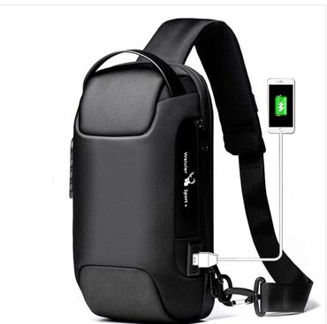 кожаные сумки мужские: Сумка на плечо с кодовым замком и USB портом Weixier. Доставка по