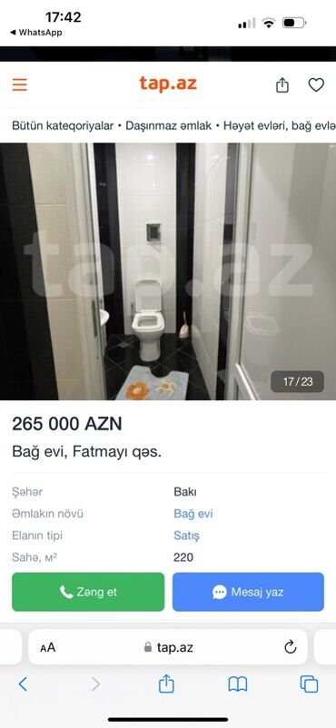 Bağ evlərinin satışı: Bakı, Fatmayı, 220 kv. m, 5 otaqlı, Hovuzlu, Artezian quyusu — 10