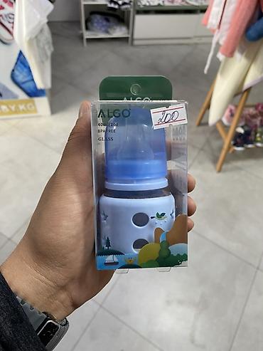 Товары для новорождённых: Стеклянная детская бутылочка ALGO, 120 мл (4 oz) - Материал: стекло — 1
