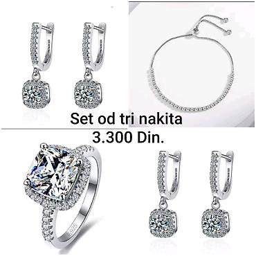 prada baletanke: Elegantni posrebreni set nakita od hirurskog čelika sa žigom S925 od — 1