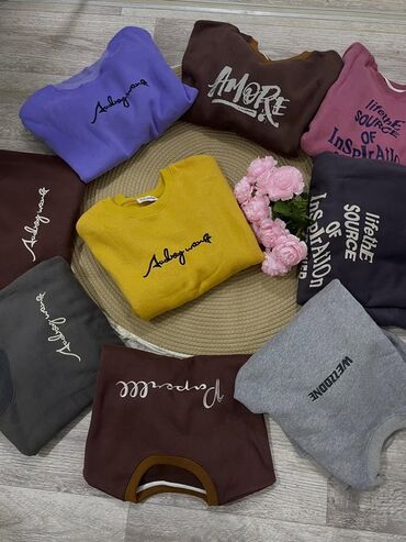 серый свитшот женский: Свитшот, На флисе, Все размеры