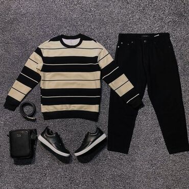 мужское одежда: Образ на чайхану ⚜️ свитер 990сом брюки 1010сом обувь 1500сом