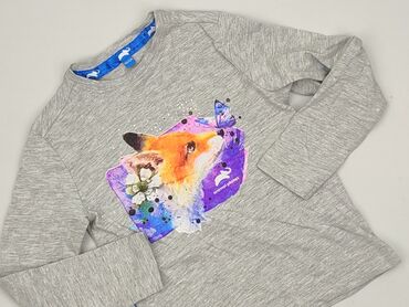 sweterek w paski z serduszkiem: Bluza, 3-4 lat, 98-104 cm, stan - Idealny