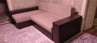мебель раскладной: Диван-кровать, цвет - Бежевый, Б/у