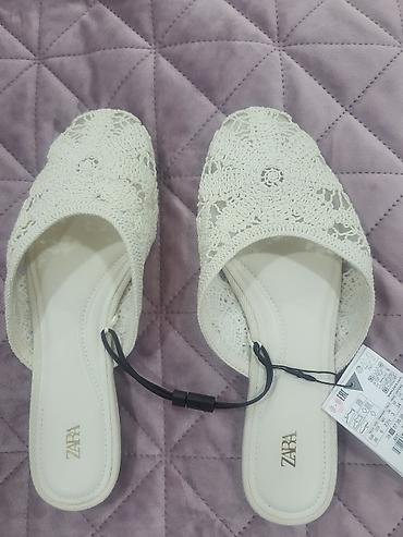 Tərliklər: ZARA qadın slip-on terlik/sandal modeli 36 size - Rəng: krem/ivori - — 1
