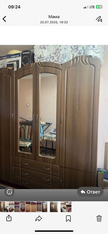 мебель для школьников: Уктоочу бөлмө гарнитуру, Колдонулган, Эки кишилик керебет, Шкаф, Комод, Орусия, Жыгач, Өзү алып кетүү