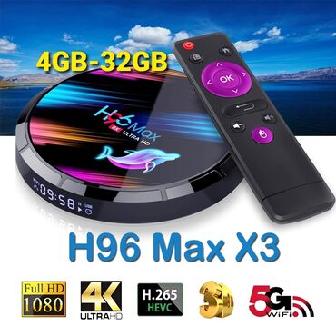 Tv box android smart tv box tunerH96 max x3 8k 4/32gb android smart tv